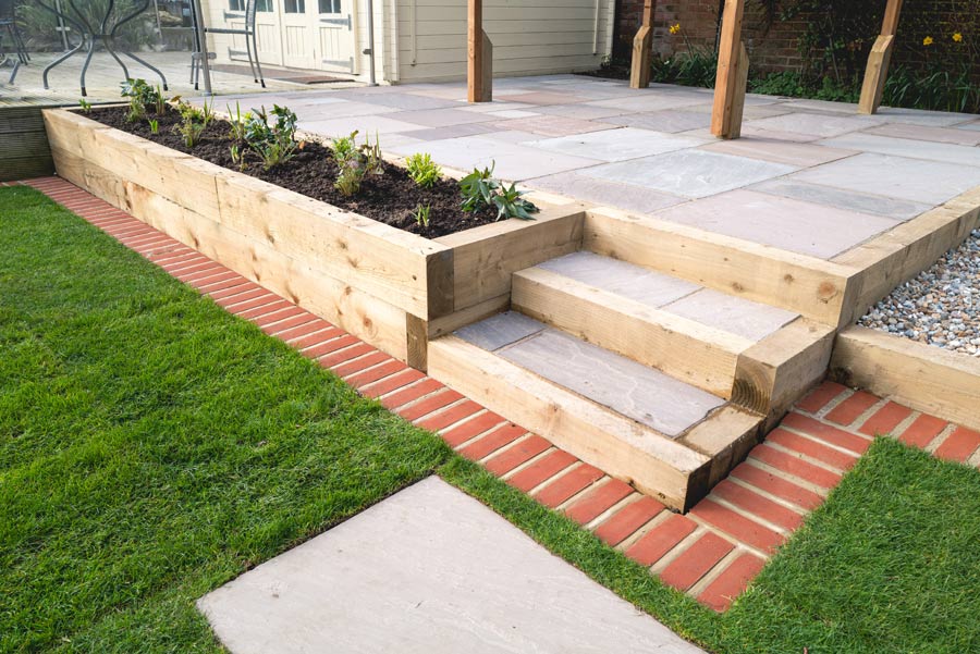 Garden Sleepers Patio Project